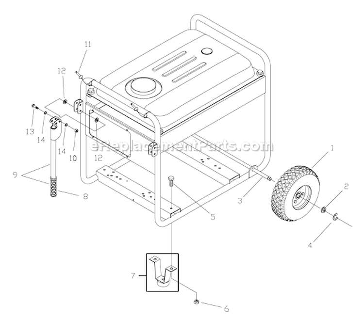 Page D Diagram and Parts List for 030369-0  Briggs and Stratton Generator